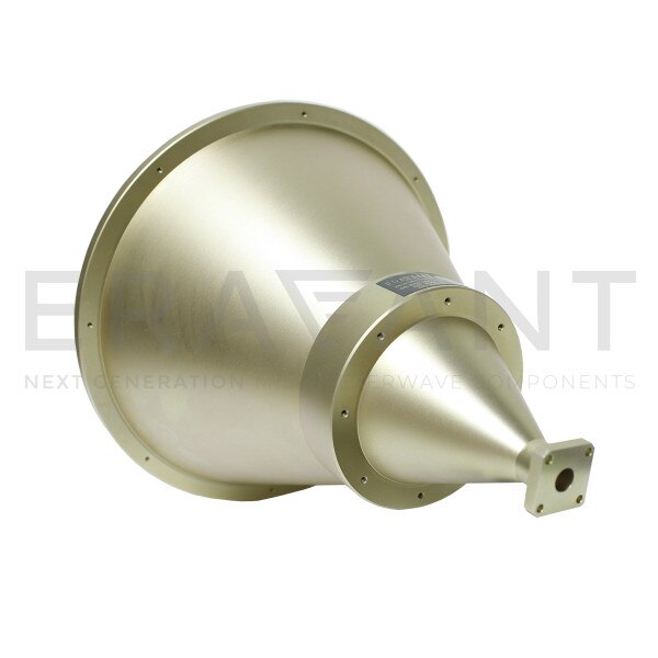 Ka-Band Lens Corrected Antenna With Rexolite Lens and UG-599/U Flange