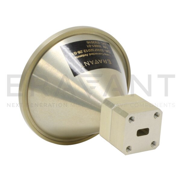 WR-28 Waveguide Lens Corrected Antenna 33 to 37 GHz