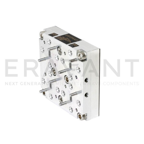 WR-15 Waveguide 4x1 Microstrip Patch Array Antenna 4 dBi Gain, 62 to 64 GHz