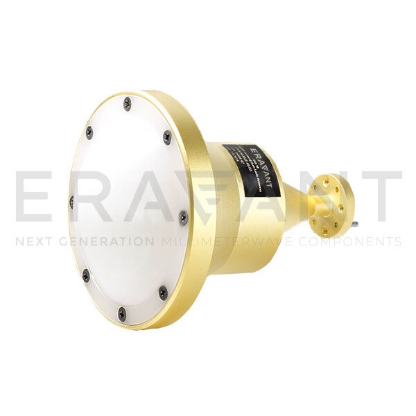 WR-10 Waveguide Spot-Focusing Lens Antenna 89 to 91 GHz