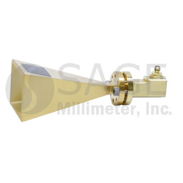 WR-15 Coaxial Rectangular Horn Antenna 50 to 75 GHz, 1 mm (F), Right Angle