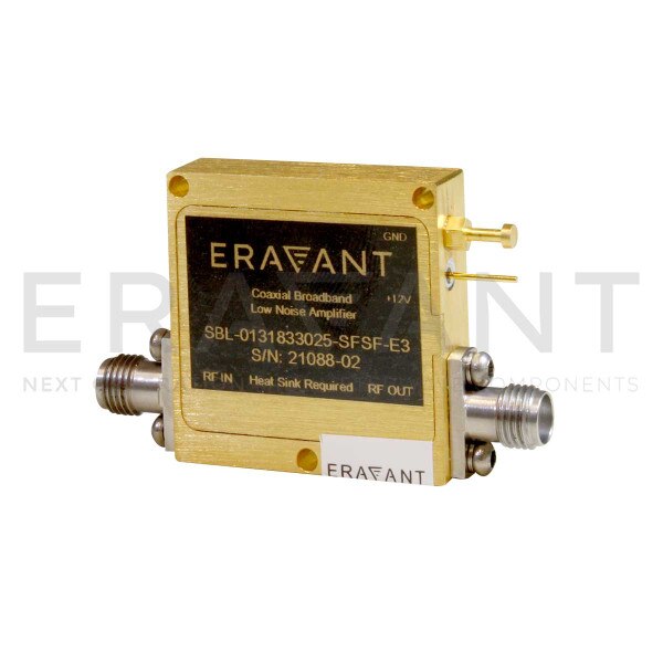 Broadband Low Noise Amplifier, 1 to 18 GHz, 30 dB Gain, 2.5 dB Noise Figure, SMA (F)