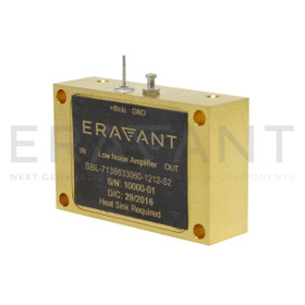 E-Band Low Noise Amplifier 55 to 95 GHz, 25 dB Gain, 6.0 dB Noise Figure, WR-12 Waveguide