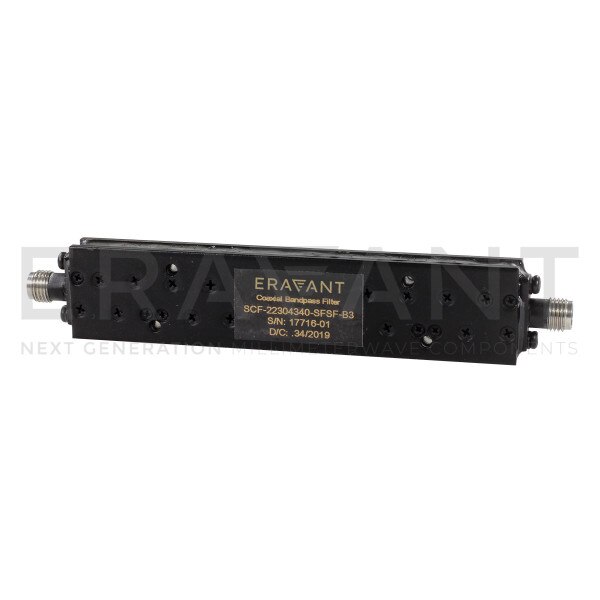 2.92 mm Coaxial Bandpass Filter, 40 dB Rejection, 28 to 40 GHz