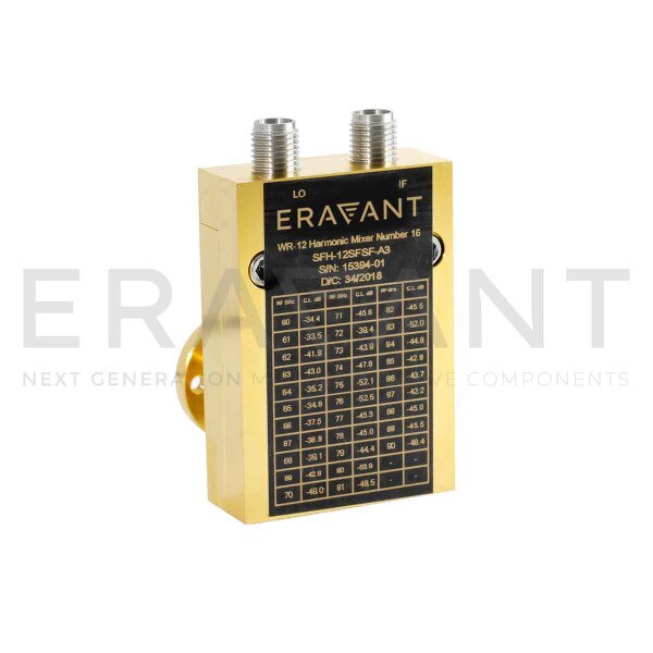 14th Harmonic Mixer, 50 to 75 GHz RF, 3 to 6.1 GHz LO, DC to 1.3 GHz IF, WR-15 Waveguide, V-Band