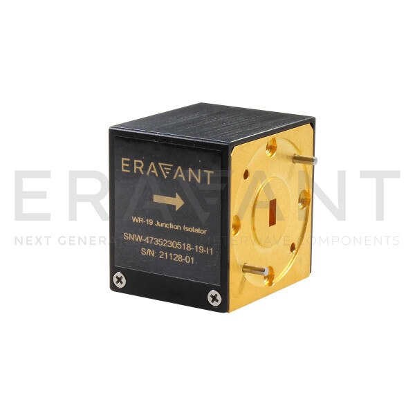U-Band Junction Isolator, 37 to 43 GHz, 18 dB Isolation, WR-19 Waveguide, Thermal Vacuum Safe