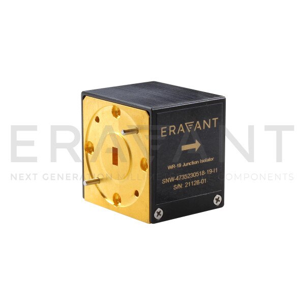 U-Band Junction Isolator, 47 to 52 GHz, 18 dB Isolation, WR-19 Waveguide