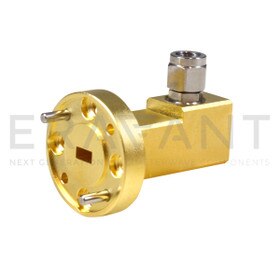 WR-15 Waveguide to Coax Adapter WR-15 Waveguide to 1.85 mm (M), Right Angle