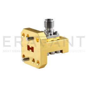 WRD-180 Waveguide to Coax Adapter, Double-Ridged, WRD-180 Waveguide to 2.92 mm (F), Right Angle