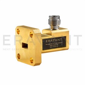 WR-22 Waveguide to Coax Adapter Right Angle, Non-Standard UG-599/U-M Square Flange