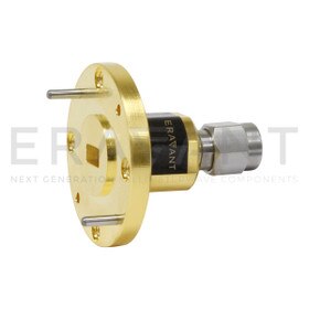 WR-22 Waveguide to Coax Adapter Thermal Vacuum Safe, End Launch