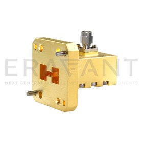 WRD-650 Waveguide to Coax Adapter, Double-Ridged, WRD-650 Waveguide to SMA (M), Right Angle