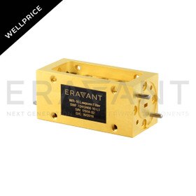 WR-10 Waveguide Lowpass Filter, Wellprice, 70 to 118 GHz, 50 dB Rejection from DC to 59 GHz and 123 to 170 GHz, W-Band
