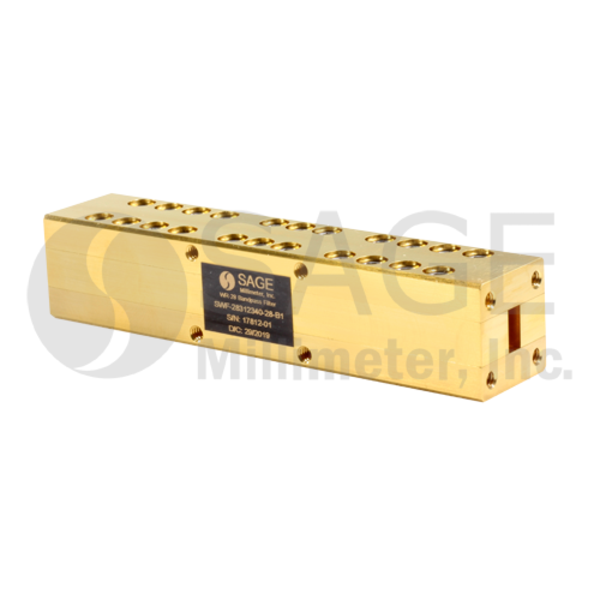 WR-28 Waveguide Bandpass Filter 22 to 34 GHz Passband