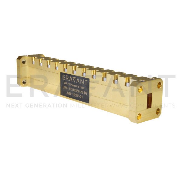 WR-28 Waveguide Bandpass Filter 22 to 38 GHz Passband