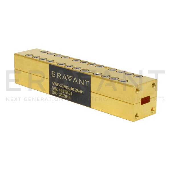 WR-28 Waveguide Bandpass Filter 22 to 42 GHz Passband
