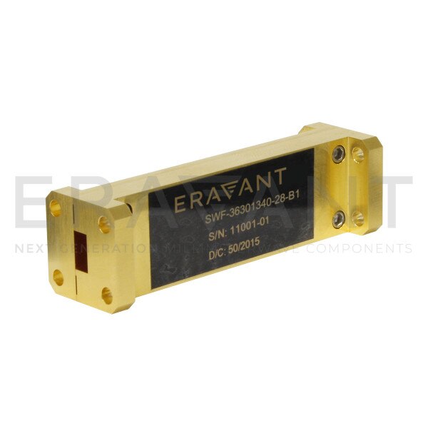 Waveguide Bandpass Filter, WR-28, Ka Band, 40 dB Rejection