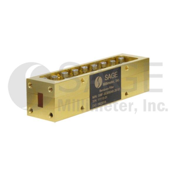 WR-28 Waveguide Bandpass Filter 32 to 38 GHz Passband