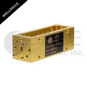 WR-12 Waveguide Lowpass Filter, Wellprice, 55 to 80 GHz, 40 dB Rejection from DC to 48 GHz and 90 to 110 GHz, E-Band